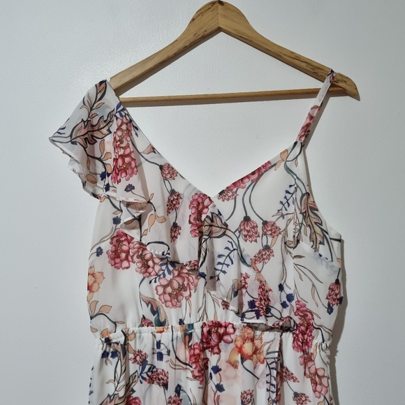Portmans Size 14 White Floral Summer Dress - Picture 2 of 6